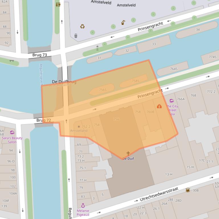 Kaart van postcodegebied 1017LD.