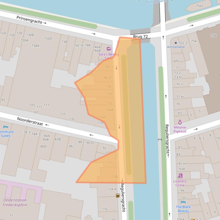 Kaart van postcodegebied 1017LW.