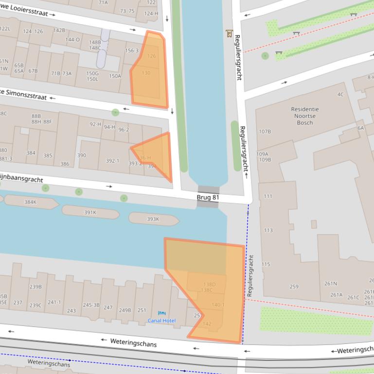 Kaart van postcodegebied 1017LZ.