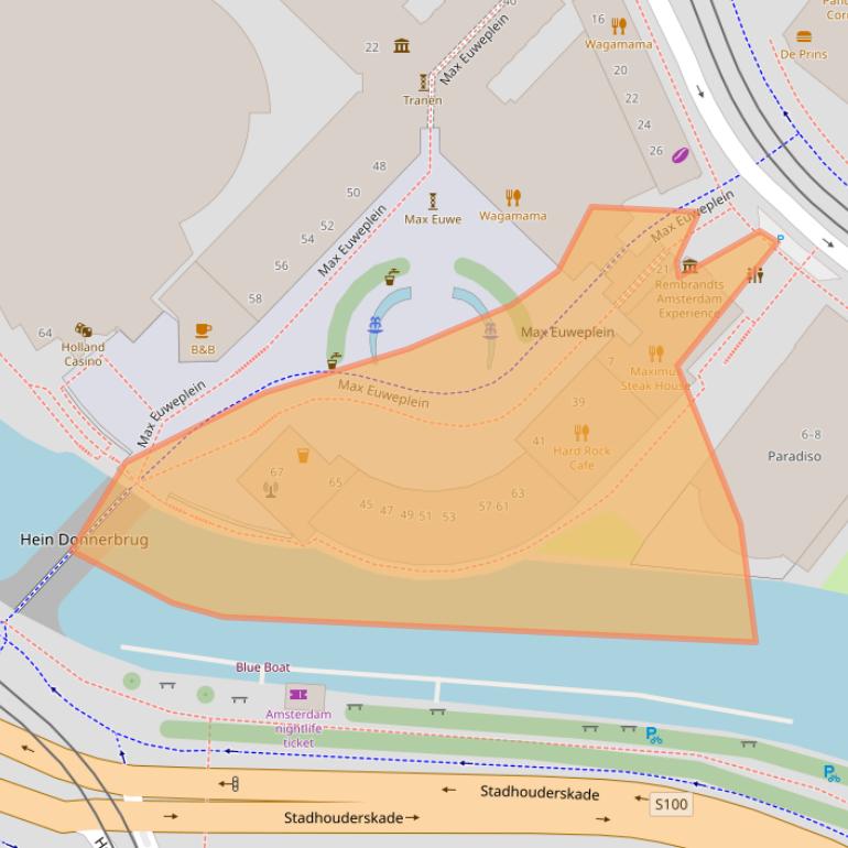 Kaart van postcodegebied 1017MA.