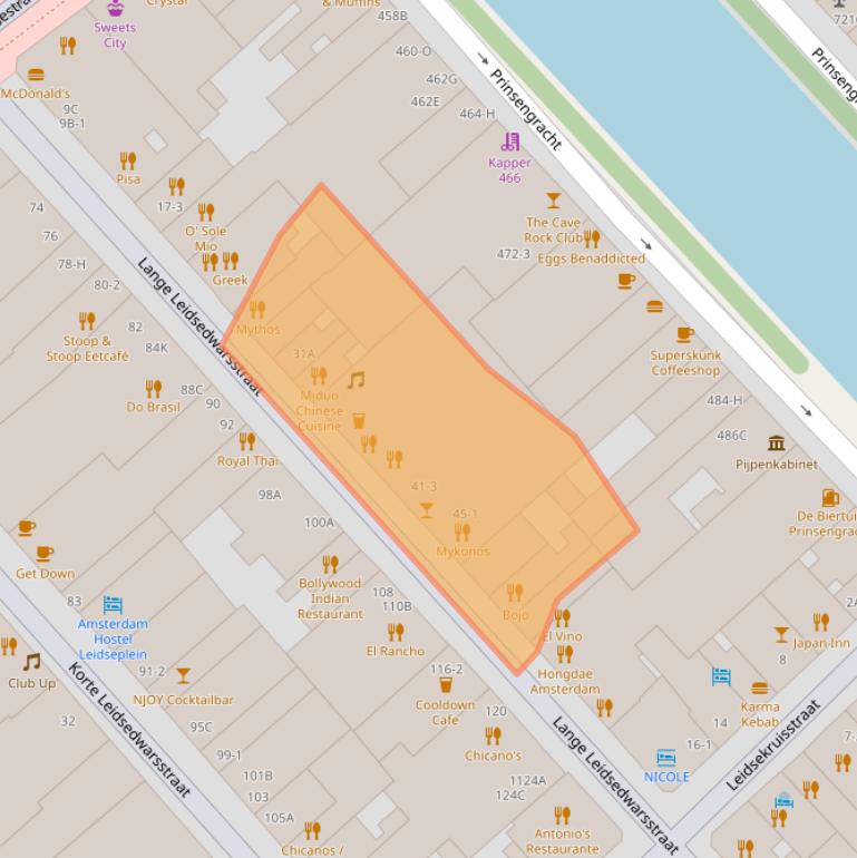 Kaart van postcodegebied 1017NG.