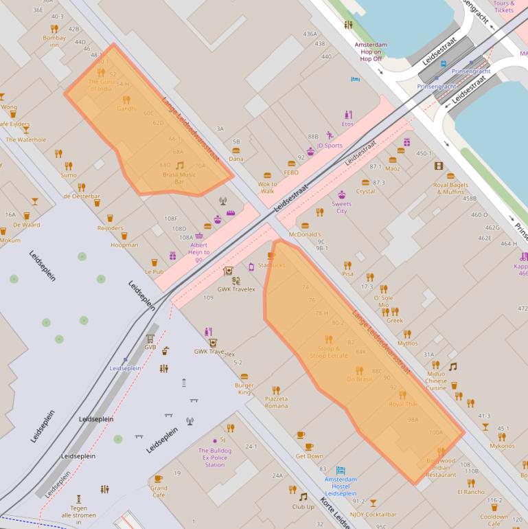 Kaart van postcodegebied 1017NM.