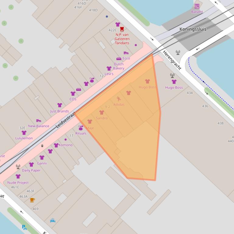 Kaart van postcodegebied 1017NS.