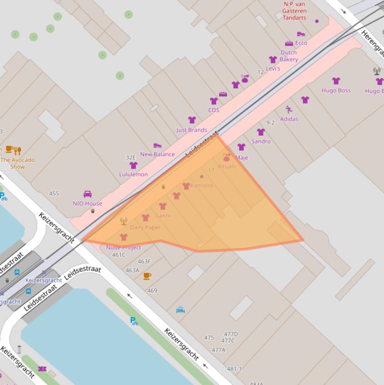 Kaart van postcodegebied 1017NT.