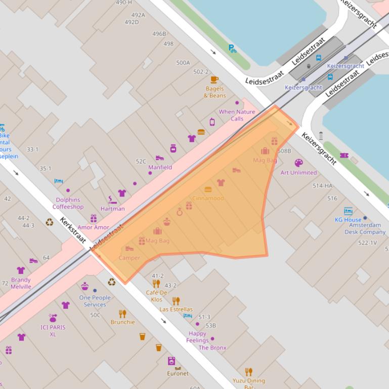 Kaart van postcodegebied 1017NV.