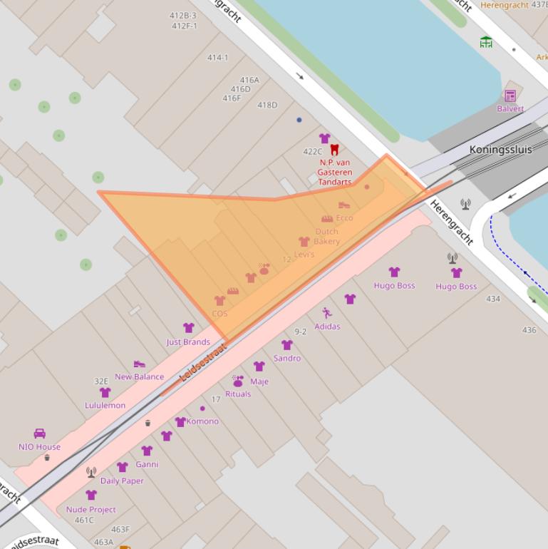 Kaart van postcodegebied 1017PA.