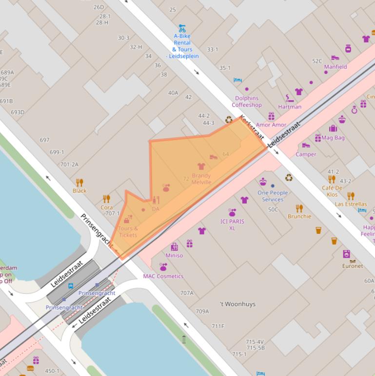 Kaart van postcodegebied 1017PD.