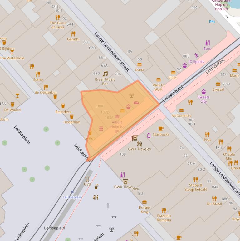 Kaart van postcodegebied 1017PG.