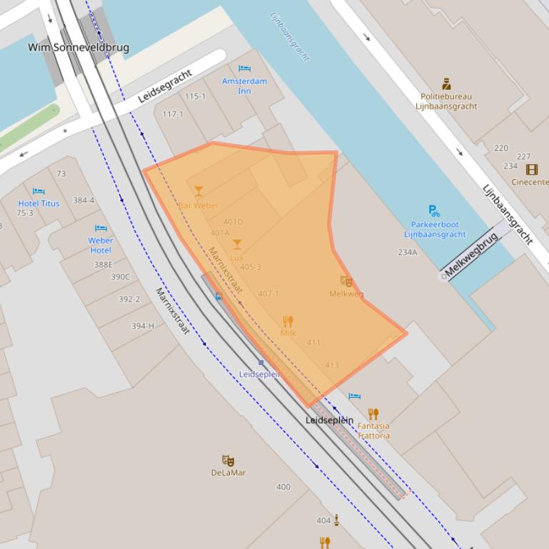 Kaart van postcodegebied 1017PJ.