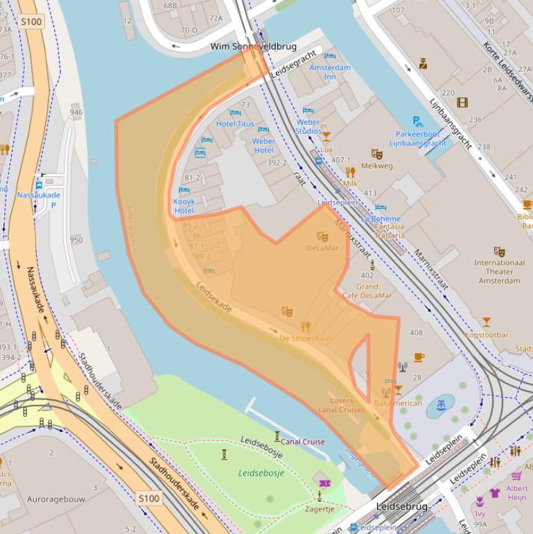 Kaart van postcodegebied 1017PN.