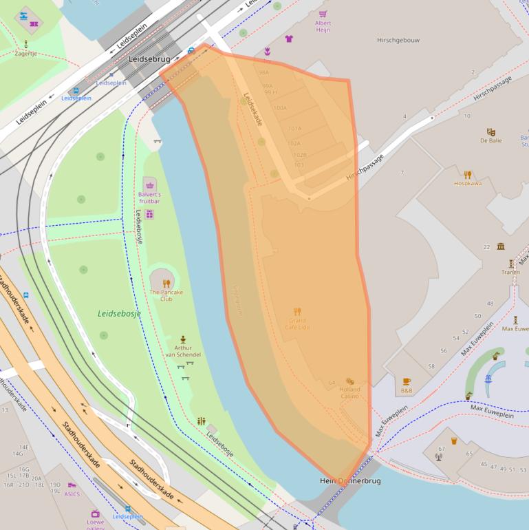 Kaart van postcodegebied 1017PP.