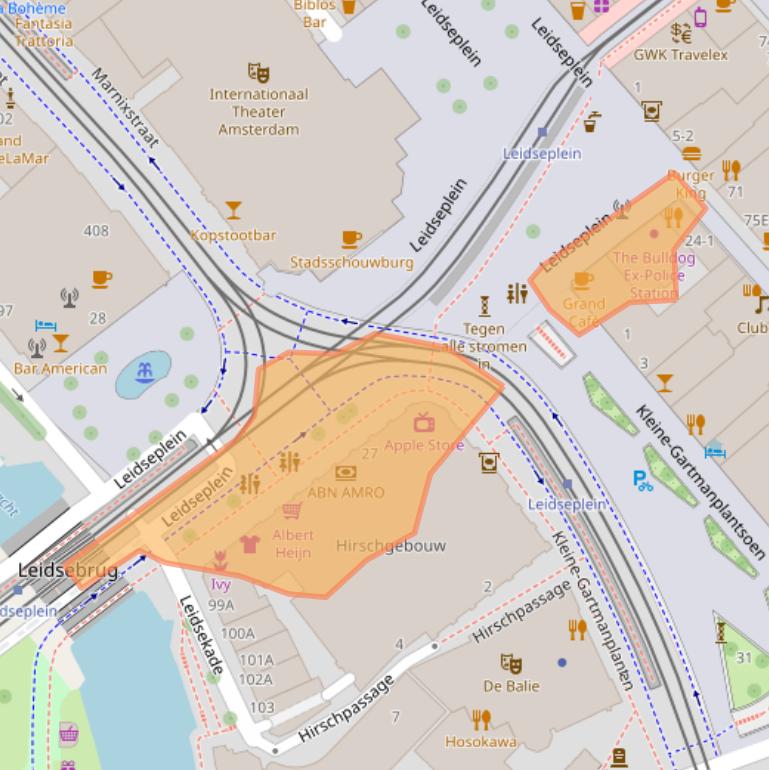 Kaart van postcodegebied 1017PS.