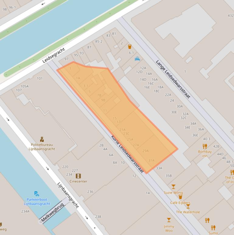 Kaart van postcodegebied 1017PV.