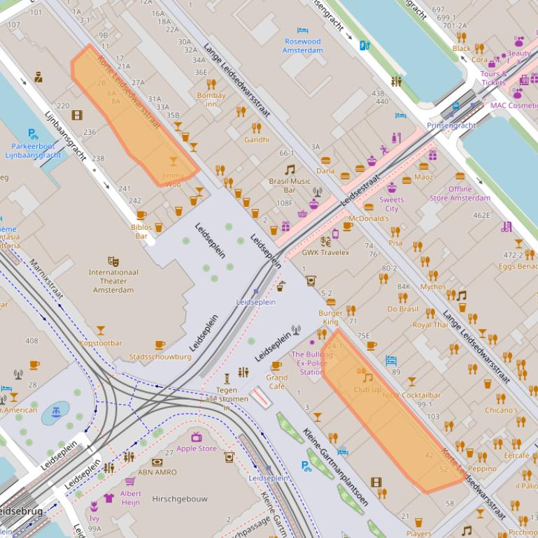 Kaart van postcodegebied 1017RC.