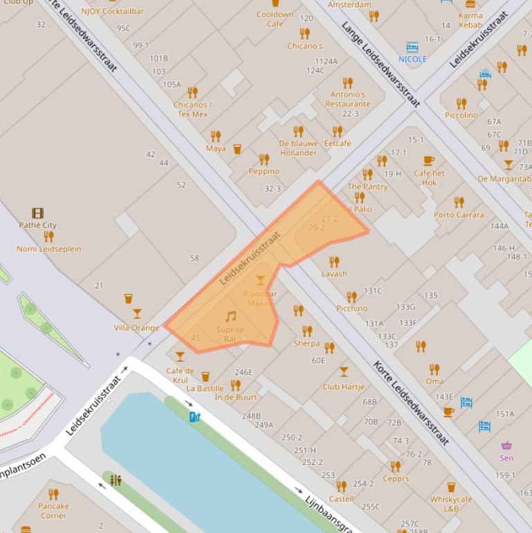 Kaart van postcodegebied 1017RG.