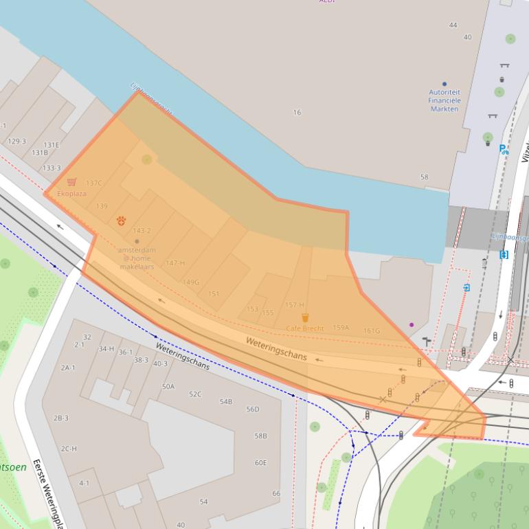 Kaart van postcodegebied 1017SE.