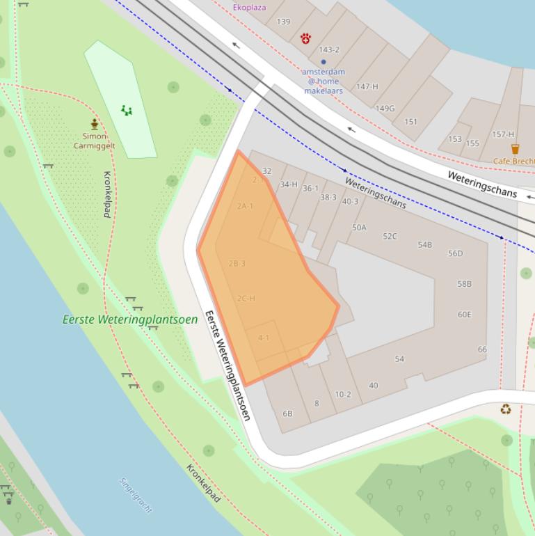 Kaart van postcodegebied 1017SJ.