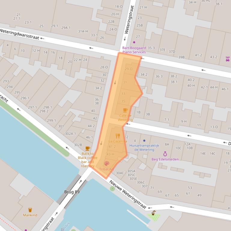 Kaart van postcodegebied 1017SM.