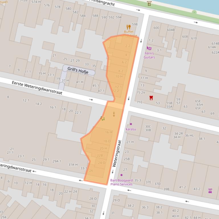 Kaart van postcodegebied 1017SN.