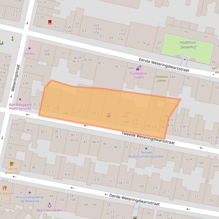 Kaart van postcodegebied 1017ST.