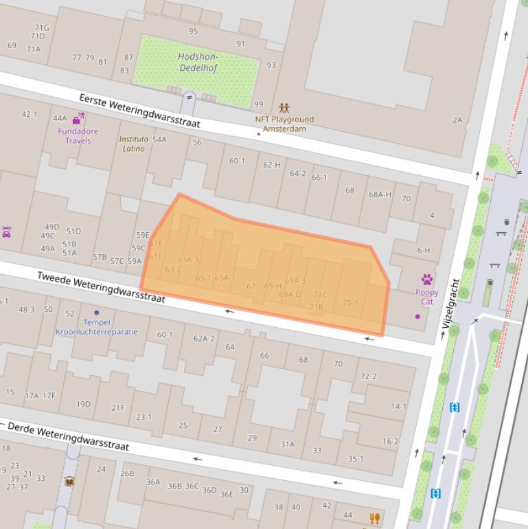 Kaart van postcodegebied 1017SV.