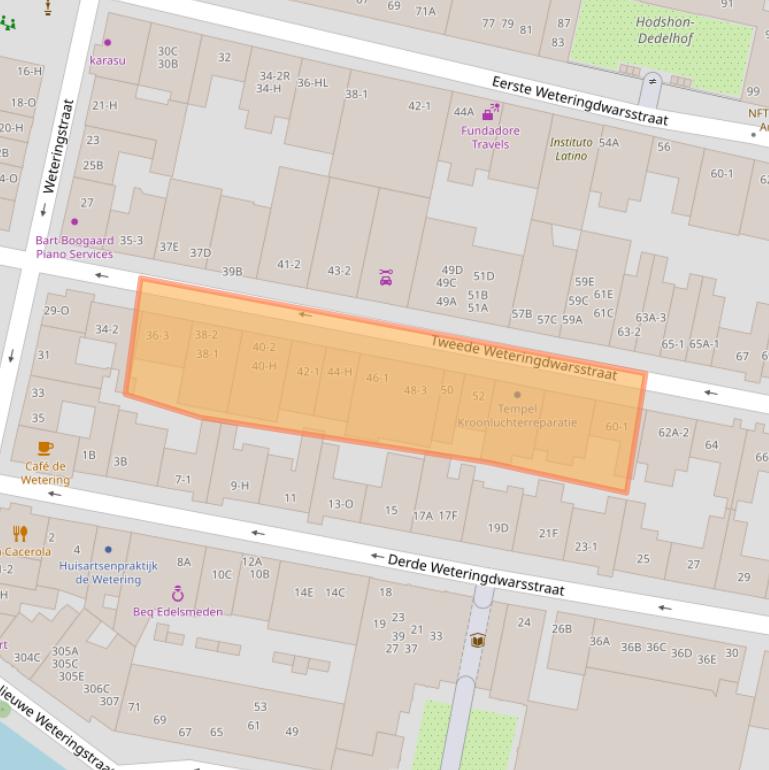 Kaart van postcodegebied 1017SX.