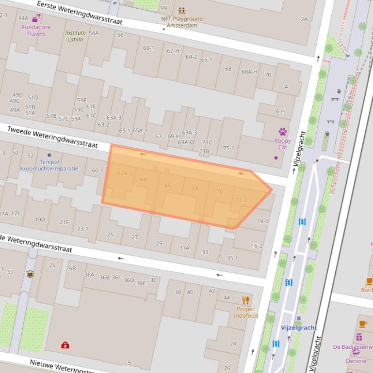 Kaart van postcodegebied 1017SZ.