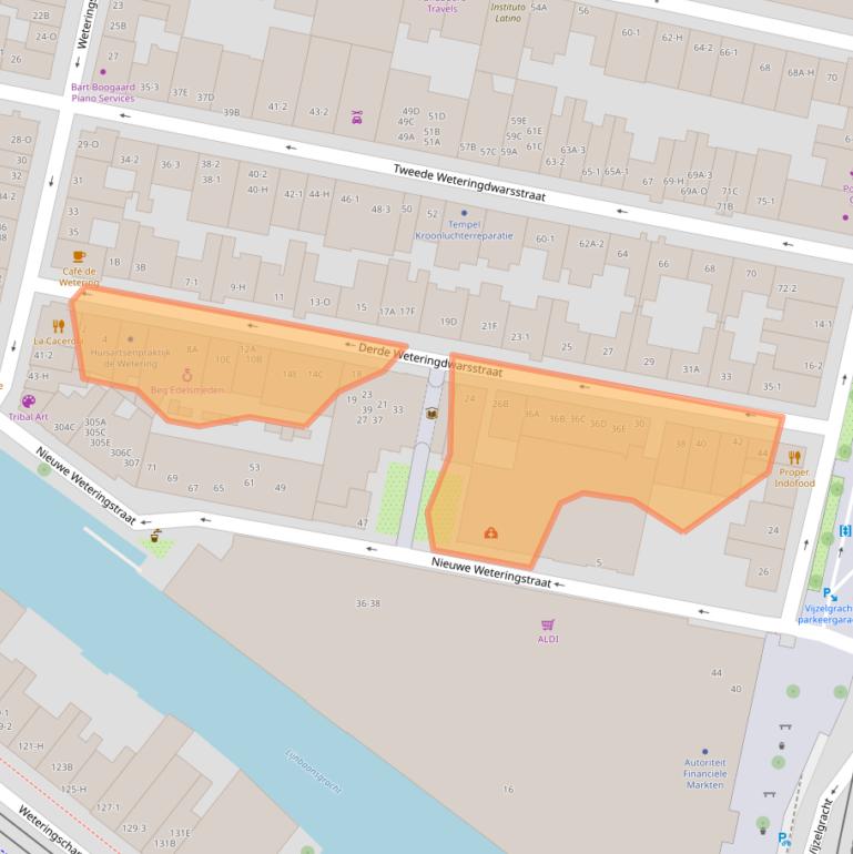 Kaart van postcodegebied 1017TC.
