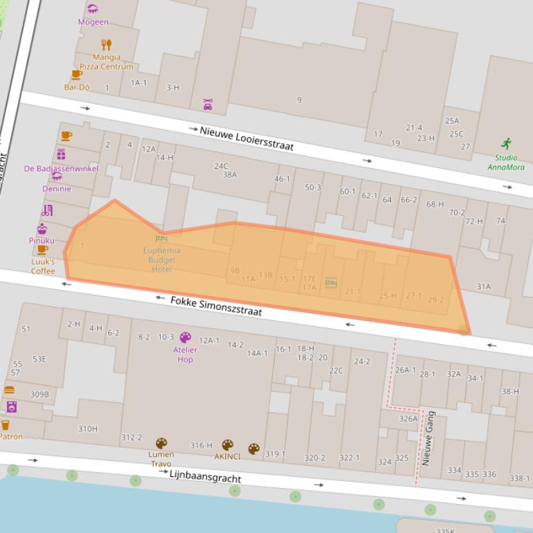 Kaart van postcodegebied 1017TD.