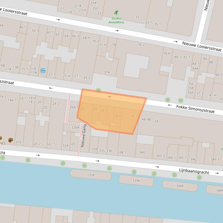 Kaart van postcodegebied 1017TH.