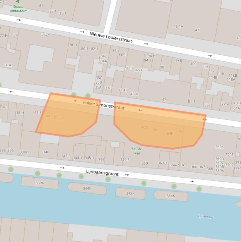 Kaart van postcodegebied 1017TJ.