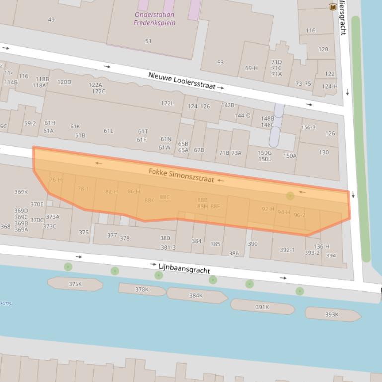 Kaart van postcodegebied 1017TK.