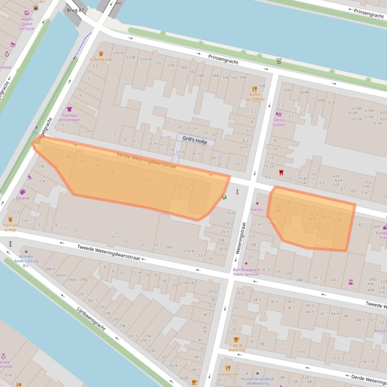 Kaart van postcodegebied 1017TN.