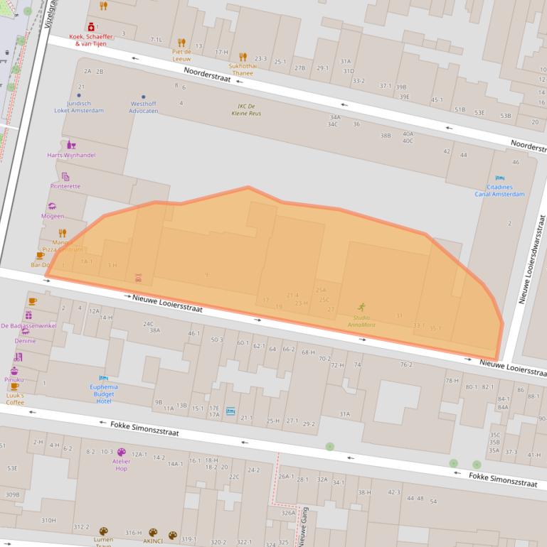 Kaart van postcodegebied 1017VA.