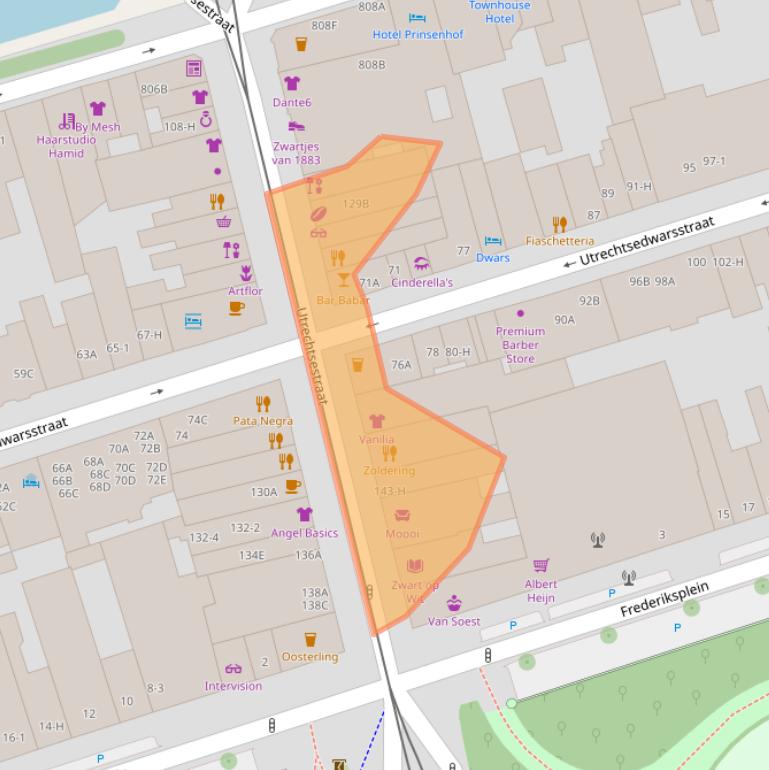 Kaart van postcodegebied 1017VM.