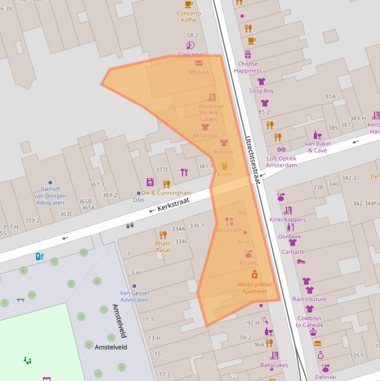 Kaart van postcodegebied 1017VR.