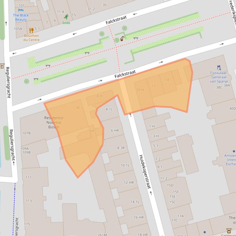 Kaart van postcodegebied 1017VW.