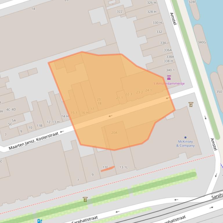 Kaart van postcodegebied 1017VZ.