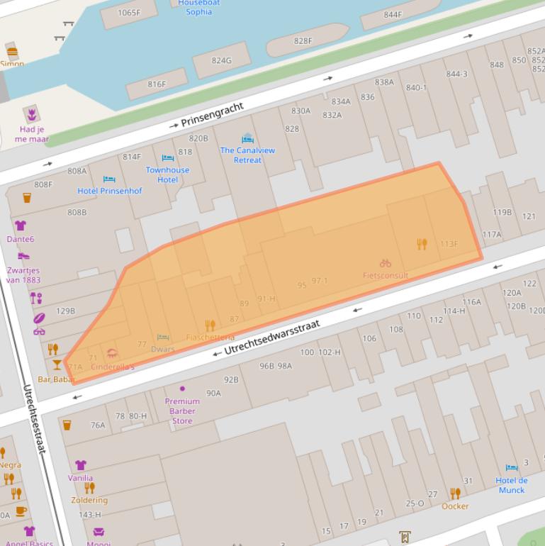 Kaart van postcodegebied 1017WD.