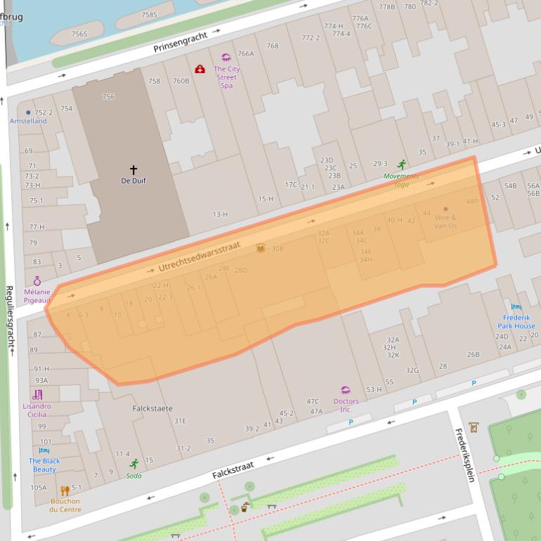 Kaart van postcodegebied 1017WG.