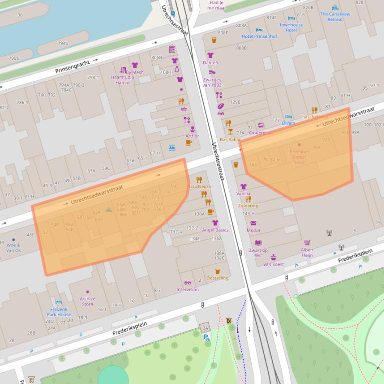 Kaart van postcodegebied 1017WH.