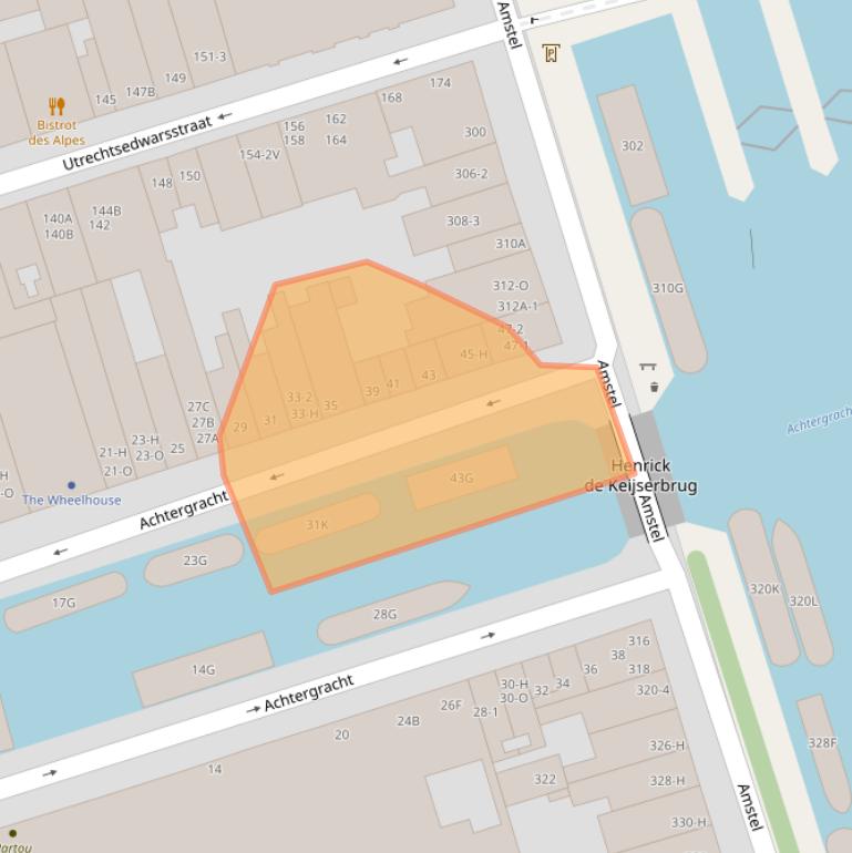 Kaart van postcodegebied 1017WN.