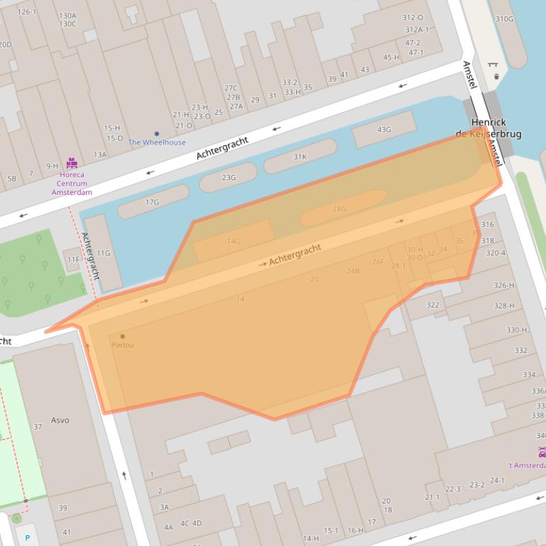 Kaart van postcodegebied 1017WP.