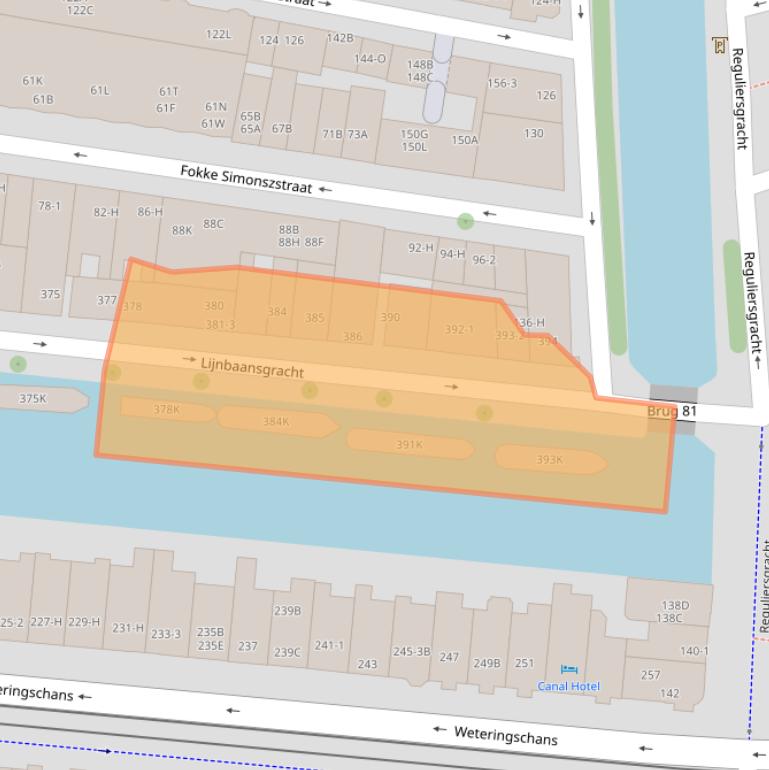 Kaart van postcodegebied 1017XC.