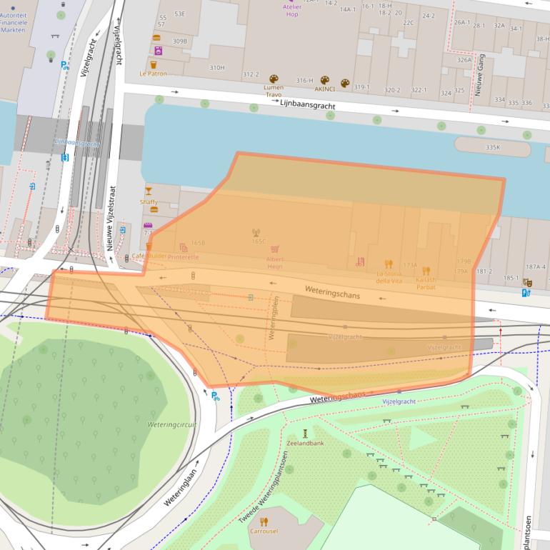 Kaart van postcodegebied 1017XD.