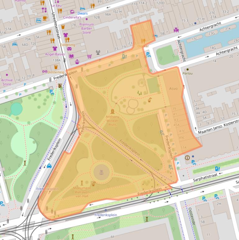 Kaart van postcodegebied 1017XL.