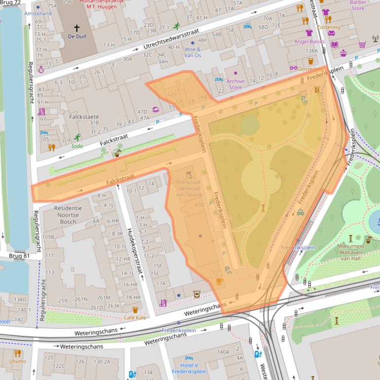 Kaart van postcodegebied 1017XN.