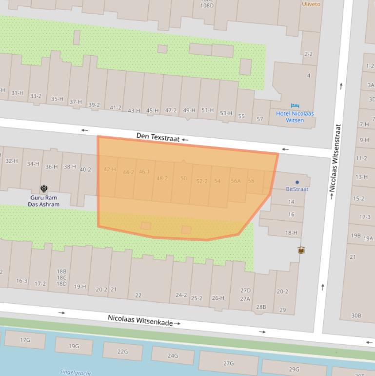 Kaart van postcodegebied 1017ZC.