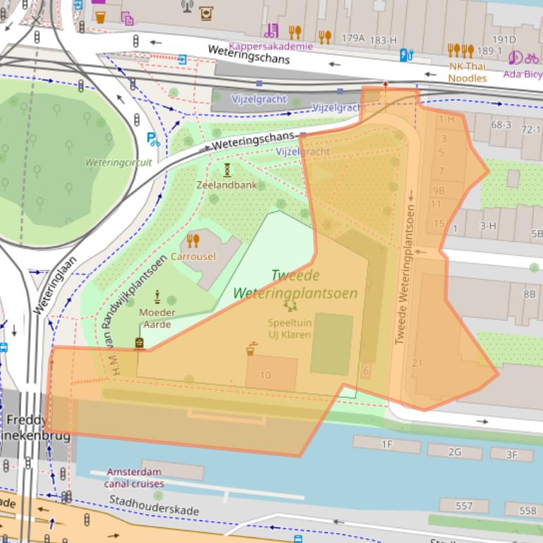 Kaart van postcodegebied 1017ZD.