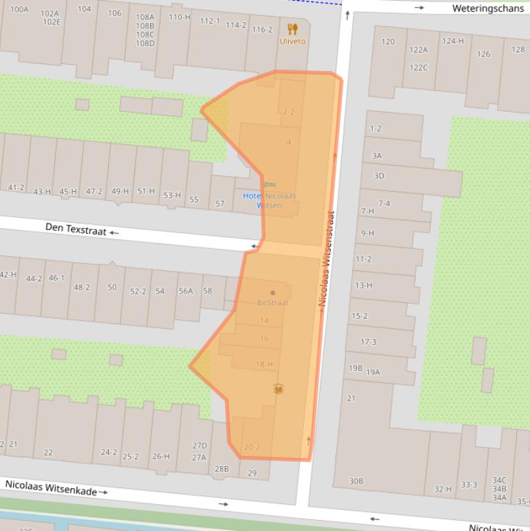 Kaart van postcodegebied 1017ZH.